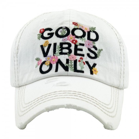 The Ivory Elephant Accessories - GOOD VIBES ONLY baseball hat